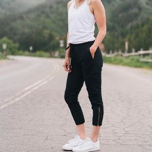 ZYIA black everywhere zipper joggers